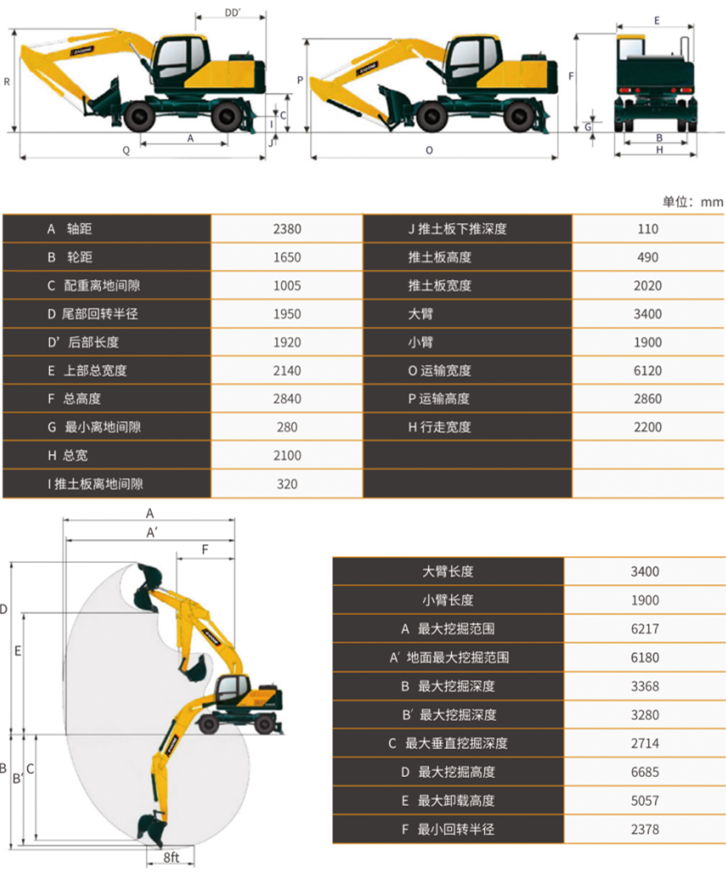 寶鼎80小型輪式挖掘機(jī)型號 