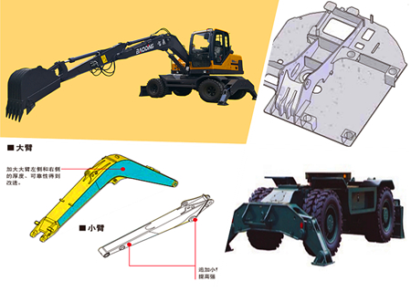 寶鼎BD95W系列輪式挖掘機(jī)結(jié)構(gòu)堅(jiān)固